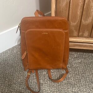 Lodis Tan Leather Women’s purse Backpack